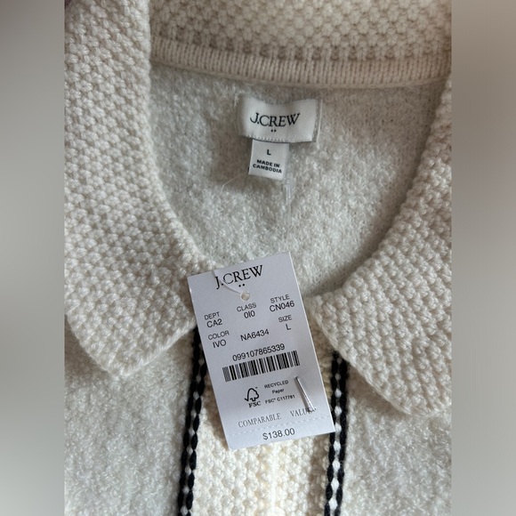 J. Crew Ivory Bouclé lady cardigan sweater Ivory - Picture 5 of 10
